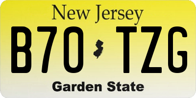 NJ license plate B70TZG