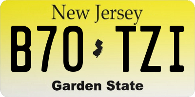NJ license plate B70TZI