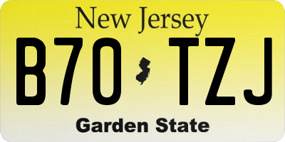NJ license plate B70TZJ