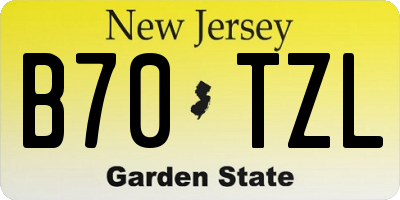 NJ license plate B70TZL