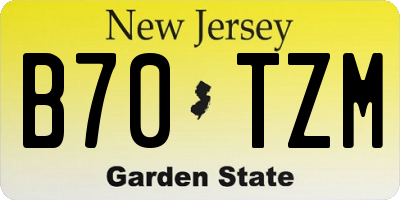 NJ license plate B70TZM