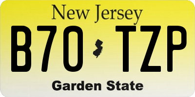 NJ license plate B70TZP