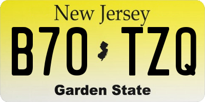 NJ license plate B70TZQ