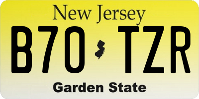 NJ license plate B70TZR