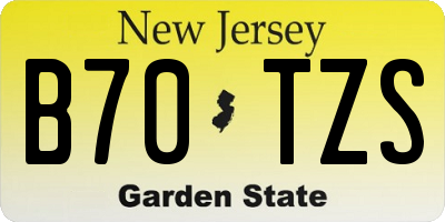 NJ license plate B70TZS
