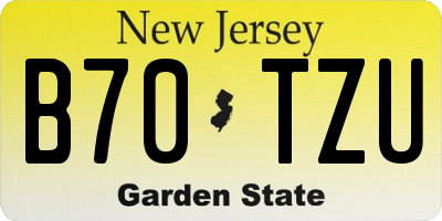 NJ license plate B70TZU