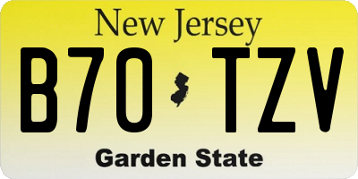NJ license plate B70TZV