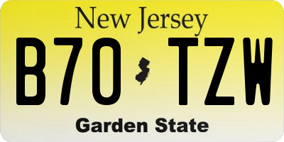 NJ license plate B70TZW