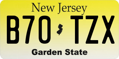 NJ license plate B70TZX