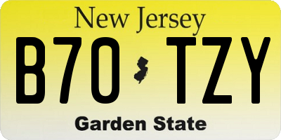NJ license plate B70TZY