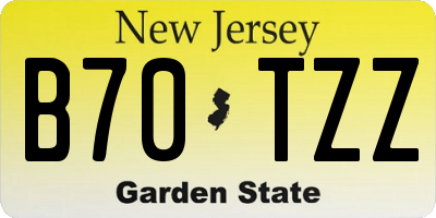 NJ license plate B70TZZ