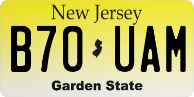 NJ license plate B70UAM