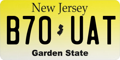 NJ license plate B70UAT