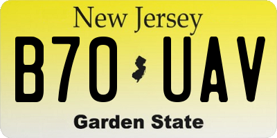 NJ license plate B70UAV
