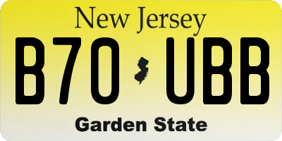 NJ license plate B70UBB