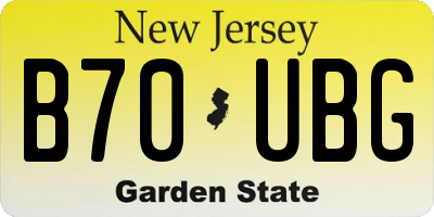 NJ license plate B70UBG