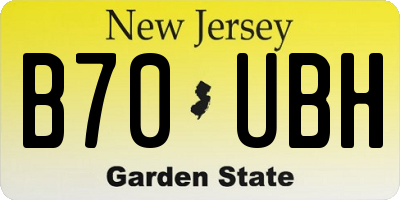 NJ license plate B70UBH