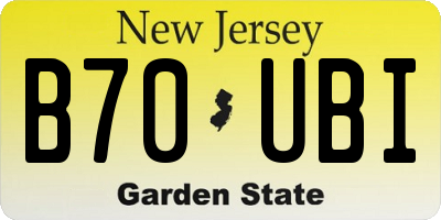 NJ license plate B70UBI