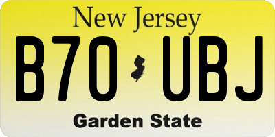 NJ license plate B70UBJ
