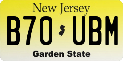 NJ license plate B70UBM