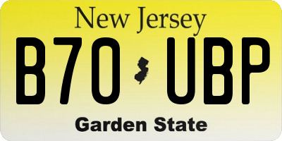 NJ license plate B70UBP