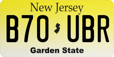 NJ license plate B70UBR