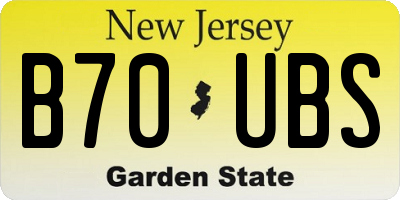 NJ license plate B70UBS