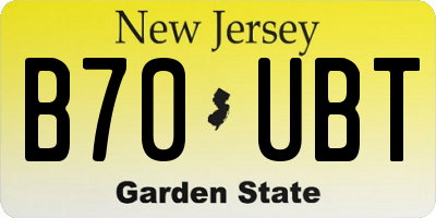 NJ license plate B70UBT