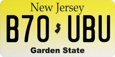 NJ license plate B70UBU