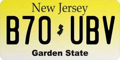 NJ license plate B70UBV