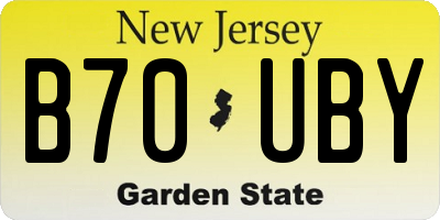 NJ license plate B70UBY