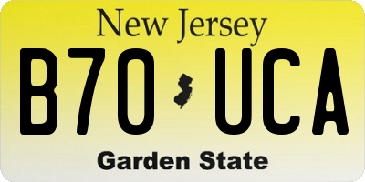 NJ license plate B70UCA