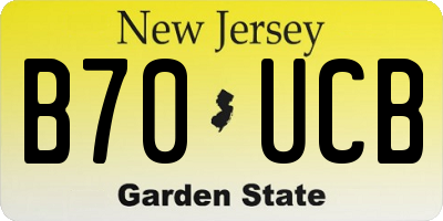 NJ license plate B70UCB