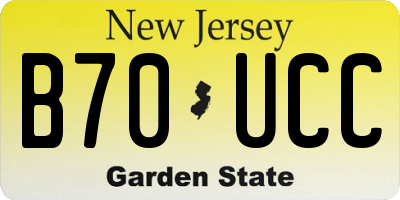 NJ license plate B70UCC
