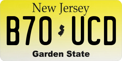 NJ license plate B70UCD