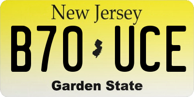 NJ license plate B70UCE