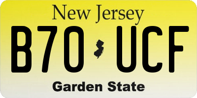 NJ license plate B70UCF