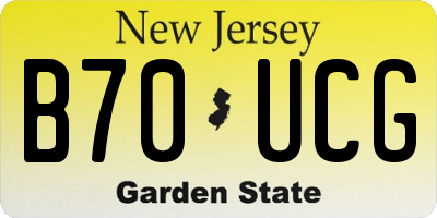 NJ license plate B70UCG