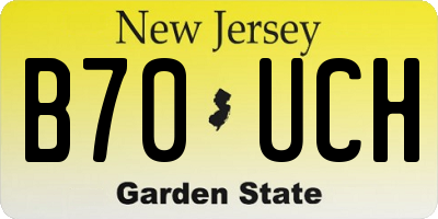 NJ license plate B70UCH