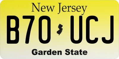 NJ license plate B70UCJ