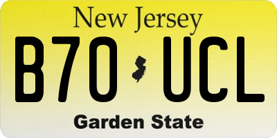 NJ license plate B70UCL