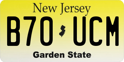 NJ license plate B70UCM