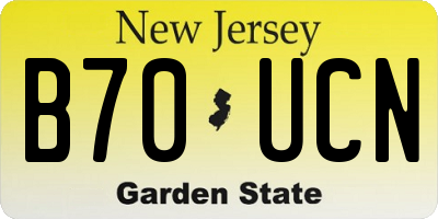 NJ license plate B70UCN