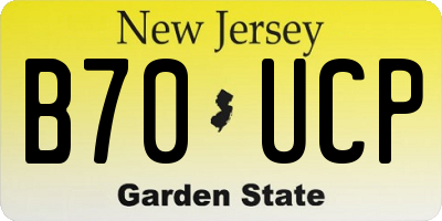 NJ license plate B70UCP