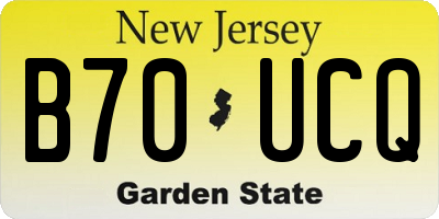 NJ license plate B70UCQ