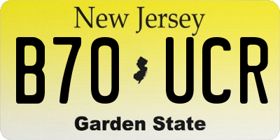 NJ license plate B70UCR