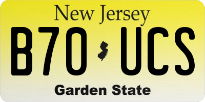 NJ license plate B70UCS