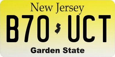 NJ license plate B70UCT