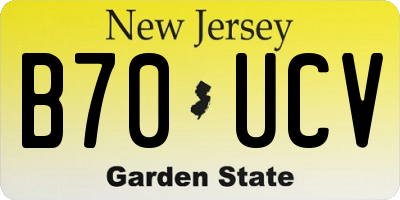 NJ license plate B70UCV