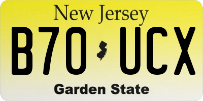 NJ license plate B70UCX